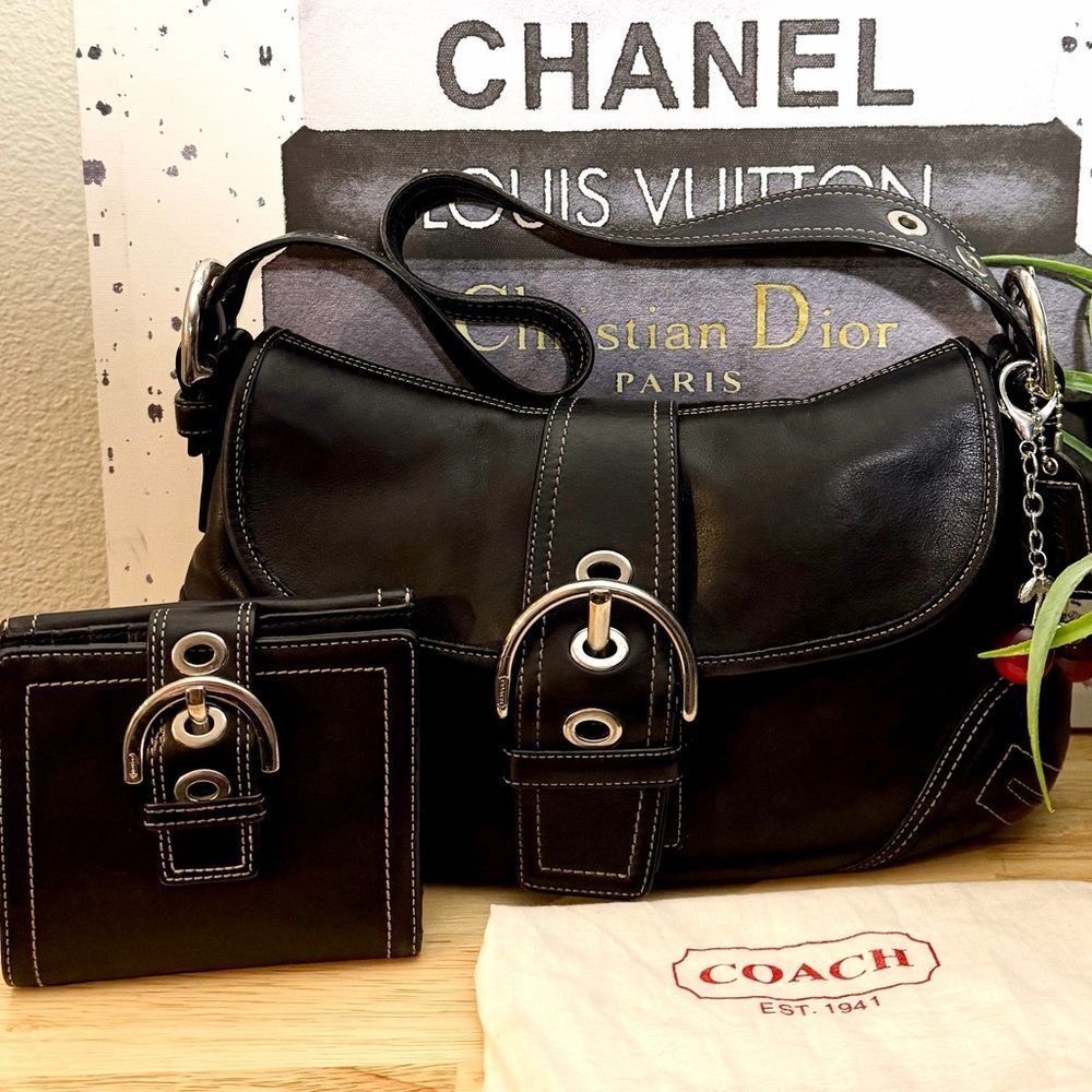 COACH F10192 Vintage SoHo Leather Handbag & Matching SoHo Wallet EUC!!